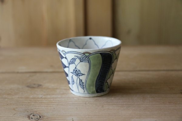 画像1: 伊藤　満　粉引祥瑞プラチナ彩猪口 (1)